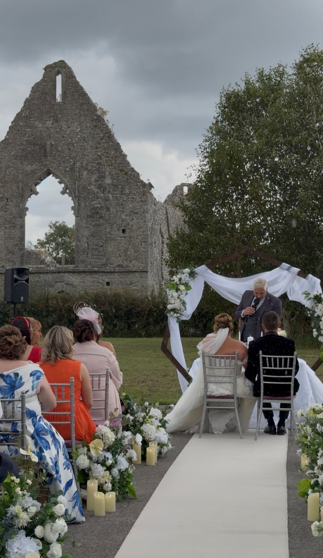 Teaghan and Tony's outdoor ceremony beside the abbey ruins